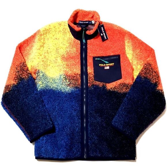 Polo Ralph Lauren Polo Sport Full Zip Multi Mock Neck Fleece  Mens SZ XXL - Picture 5 of 10